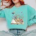 Book Flowers And Butterfly Beautiful Reading Reader Graphic Comfort Colors Sweatshirt Butter Book Flowers And Butterfly Beautiful Reading Reader Graphic Comfort Colors Sweatshirt Butter