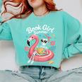 Book Girl Summer Skeleton Reading Books Lovers Beach Comfort Colors Sweatshirt Butter