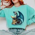 Book Lover Bookworm Reading Books Dragon Sci-Fi Character Comfort Colors Sweatshirt Butter