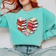 Book Lover Heart Shape Reading Librarian Valentine Men Women Comfort Colors Sweatshirt Butter Book Lover Heart Shape Reading Librarian Valentine Men Women Comfort Colors Sweatshirt Butter