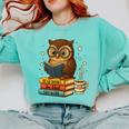 Book Lover Owl Reading Bookish Library Read Books Be Kind Comfort Colors Sweatshirt Butter