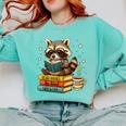 Book Lover Racoon Reading Bookish Library Read Books Be Kind Comfort Colors Sweatshirt Butter
