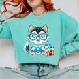 Book Lover Reading Husky Dog Comfort Colors Sweatshirt Butter