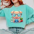 Book Lover Reading Pig Comfort Colors Sweatshirt Butter Book Lover Reading Pig Comfort Colors Sweatshirt Butter