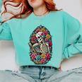 Book Lover Skeleton Reading With Dia De Los Muertos Flowers Comfort Colors Sweatshirt Butter Book Lover Skeleton Reading With Dia De Los Muertos Flowers Comfort Colors Sweatshirt Butter