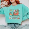 Book Lovers Winter Sleighing Through Stories Tee Premium Tri-Blend Comfort Colors Sweatshirt Butter