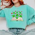 Book With Shamrocks Librarian Saint Patrick's Day Kids Comfort Colors Sweatshirt Butter