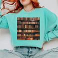 Book Book Shelves Library Comfort Colors Sweatshirt Butter