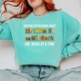 Bookcase Driving My Husband Crazy One Book At A Time Comfort Colors Sweatshirt Butter