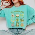 ALL Booked For St Patricks Day Bookish Leprechaun Bookworm Comfort Colors Sweatshirt Butter