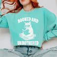 Booked And Unbothered Cat Reading Book Lovers Comfort Colors Sweatshirt Butter