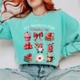 All Booked For Valentine Coquette Bow Girl Women Teacher Comfort Colors Sweatshirt Butter