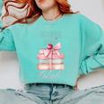 Bookish Babes Club Cute Pink Book Stack With Bow Comfort Colors Sweatshirt Butter Bookish Babes Club Cute Pink Book Stack With Bow Comfort Colors Sweatshirt Butter