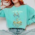 Bookish Quote I Am a Book Dragon Not a Worm Reading Book Comfort Colors Sweatshirt Butter