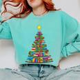 Bookmas Christmas Book Tree Book Lover English Teacher Comfort Colors Sweatshirt Butter