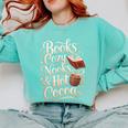 Books Cozy Nooks Hot Cocoa Winter Reading Warmth Comfort Comfort Colors Sweatshirt Butter