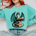 Books Dragon Reading Book Lover Comfort Colors Sweatshirt Butter Books Dragon Reading Book Lover Comfort Colors Sweatshirt Butter