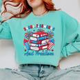 Books Fireworks And Freedom Independence Day Book Lover Comfort Colors Sweatshirt Butter