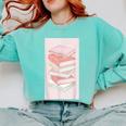 Books Flowers Art Flower Stack Pastel Feminine Comfort Colors Sweatshirt Butter