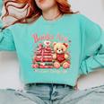 Books Are My Love Language Teddy Bear Book Lovers Valentine Comfort Colors Sweatshirt Butter