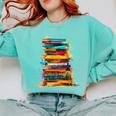 Books Painting Colorful Art Abstract Graphic Books Comfort Colors Sweatshirt Butter