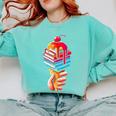 Books Reading Ice Cream Comfort Colors Sweatshirt Butter