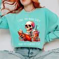I Like My Books Spicy And My Coffee Icy Skeleton Comfort Colors Sweatshirt Butter