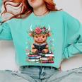 Bookworm Cute Baby Highland Cow Reading Book Comfort Colors Sweatshirt Butter Bookworm Cute Baby Highland Cow Reading Book Comfort Colors Sweatshirt Butter