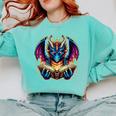 Bookworm Dragon Reading Book Lover Comfort Colors Sweatshirt Butter