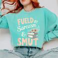 Bookworm Fueled By Sarcasm And Smut Book Reading Comfort Colors Sweatshirt Butter