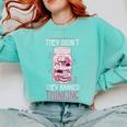 Bookworm Library Banned Book -Adults Short Sleeve Modern Crew Neck Small Straight Imported They Didn't Ban Books They Banned Thinking Comfort Colors Sweatshirt Butter