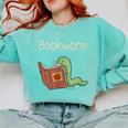 Bookworm Worm Reading Book Lover Read Books Librarian Comfort Colors Sweatshirt Butter