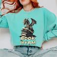 Bookwyrm Dragon Fantasy Bookish Fairytale Book Lover Comfort Colors Sweatshirt Butter