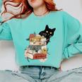Cat And Books Flowers Reading Club Cat Lover Bookworm Comfort Colors Sweatshirt Butter Cat And Books Flowers Reading Club Cat Lover Bookworm Comfort Colors Sweatshirt Butter
