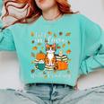 Cat Fall In Love With Reading Book Lover Autumn Comfort Colors Sweatshirt Butter