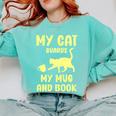 My Cat Guards My Mug And Book Humor Cats Premium Tri-Blend Comfort Colors Sweatshirt Butter