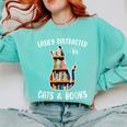 Cat Lover Tee Women Book Lover Reading Librarian Read Comfort Colors Sweatshirt Butter