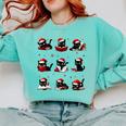 Cat Reading Books Lover Christmas Cat Lover Xmas Comfort Colors Sweatshirt Butter