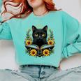Cat For Women Book Lover Cute Cat And Book Comfort Colors Sweatshirt Butter Cat For Women Book Lover Cute Cat And Book Comfort Colors Sweatshirt Butter