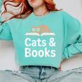 Cats And Books Comfort Colors Sweatshirt Butter