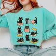 Cats Reading Books Cat Lover Comfort Colors Sweatshirt Butter