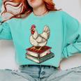 Chicken Books Back To School First Day Of School Boys Girls Comfort Colors Sweatshirt Butter Chicken Books Back To School First Day Of School Boys Girls Comfort Colors Sweatshirt Butter
