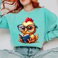 Chicken Reading a Book Farm Animal Chick Comfort Colors Sweatshirt Butter Chicken Reading a Book Farm Animal Chick Comfort Colors Sweatshirt Butter