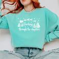 Christmas Book Lover Santa Dashing Through One More Chapter Comfort Colors Sweatshirt Butter