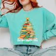 Christmas Books Make You Bright Librarian Teacher Book Lover Comfort Colors Sweatshirt Butter