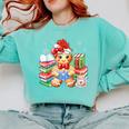 Christmas Gingerbread Man Reading Book Snowflake Teacher Comfort Colors Sweatshirt Butter Christmas Gingerbread Man Reading Book Snowflake Teacher Comfort Colors Sweatshirt Butter