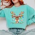 Christmas Librarian Reindeer Matching Family Book Lover Xmas Comfort Colors Sweatshirt Butter
