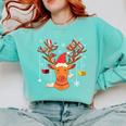 Christmas Librarian Reindeer Xmas Book Teachers Love Reading Comfort Colors Sweatshirt Butter