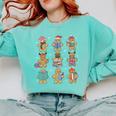 Christmas Library Gingerbread Man Books Lover Bookworm Comfort Colors Sweatshirt Butter