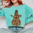 Christmas Snowman Made Of Books Holiday Reading Xmas Comfort Colors Sweatshirt Butter